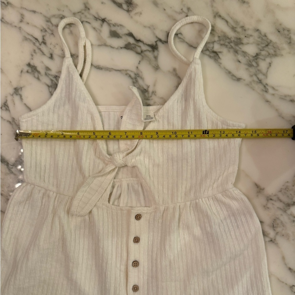 NWOT Roxy Sun N Vibes Tie Button Keyhole Front Rib Romper Ivory Color Size Small - Picture 7 of 10